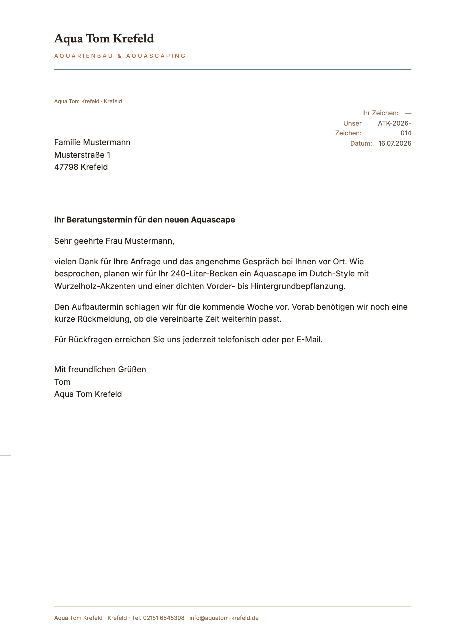 Vorschau Briefbogen, Konzept Ufer