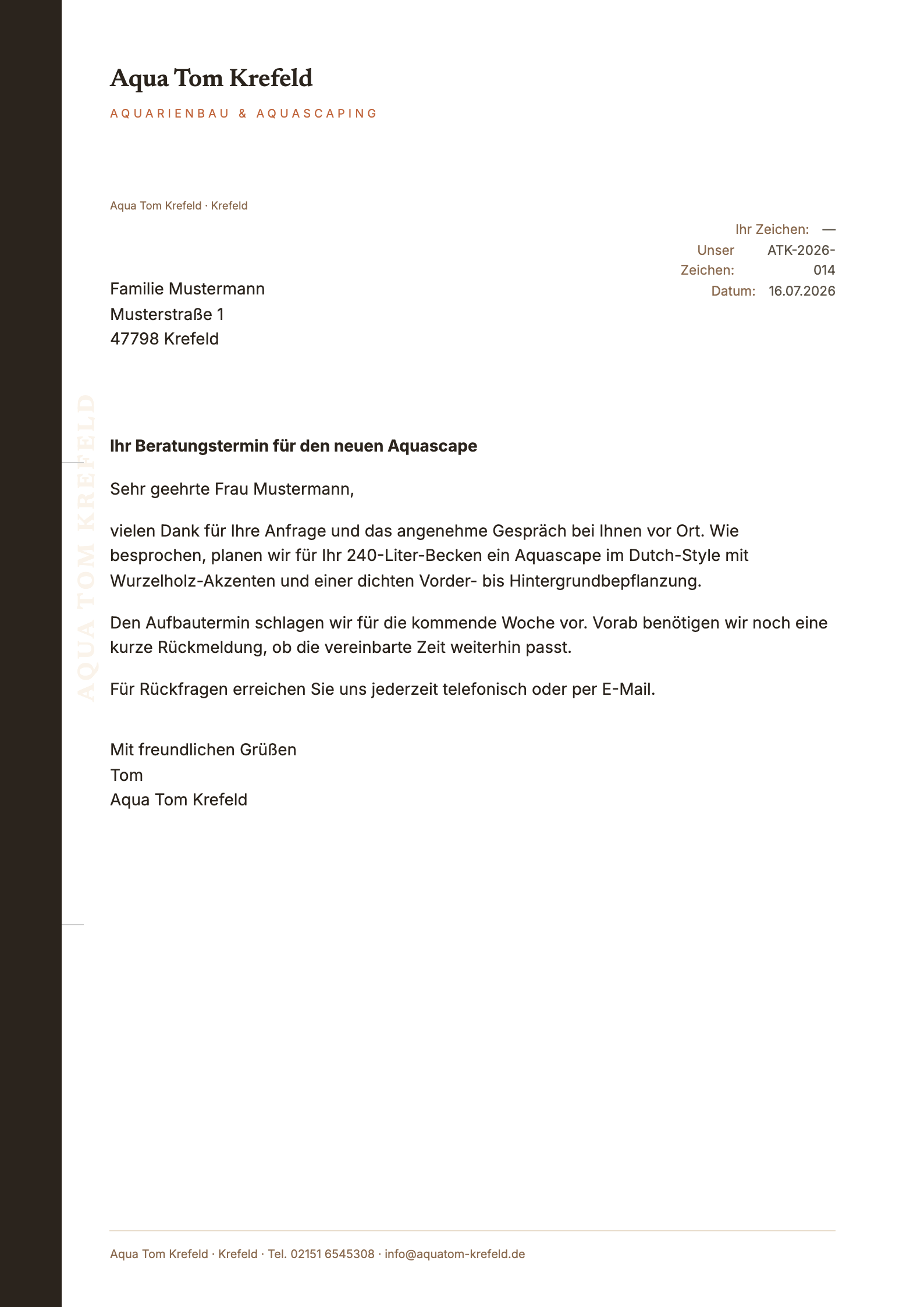 Vorschau Briefbogen, Konzept Rahmen